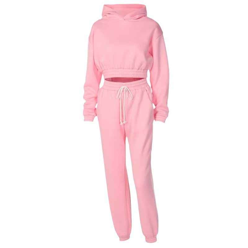 Damen sportliches und lässiges Hoodie-Set mit weitem Schnitt Drune