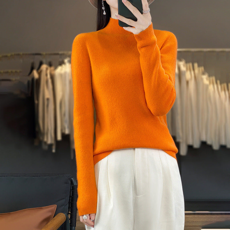 Damen Premium-Feinstrick-Mockneckpullover mit extra langen Ärmelabschlüssen und feiner Rippenstruktur Drune