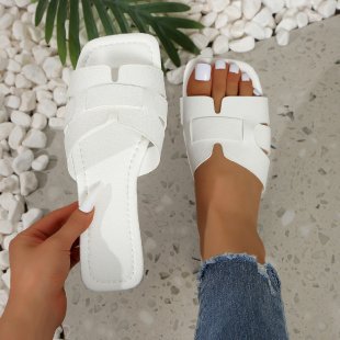 Damen Bequeme Slide-Sandalen mit trendigem Querriemen Drune