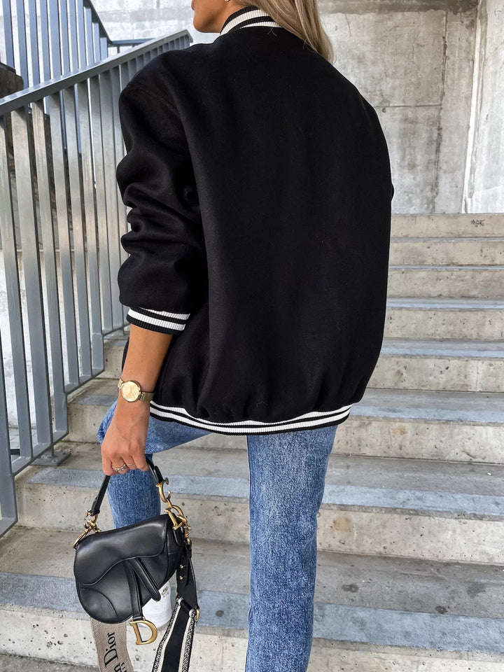 Drune | Taschen Kontrast Baseball Wolljacke