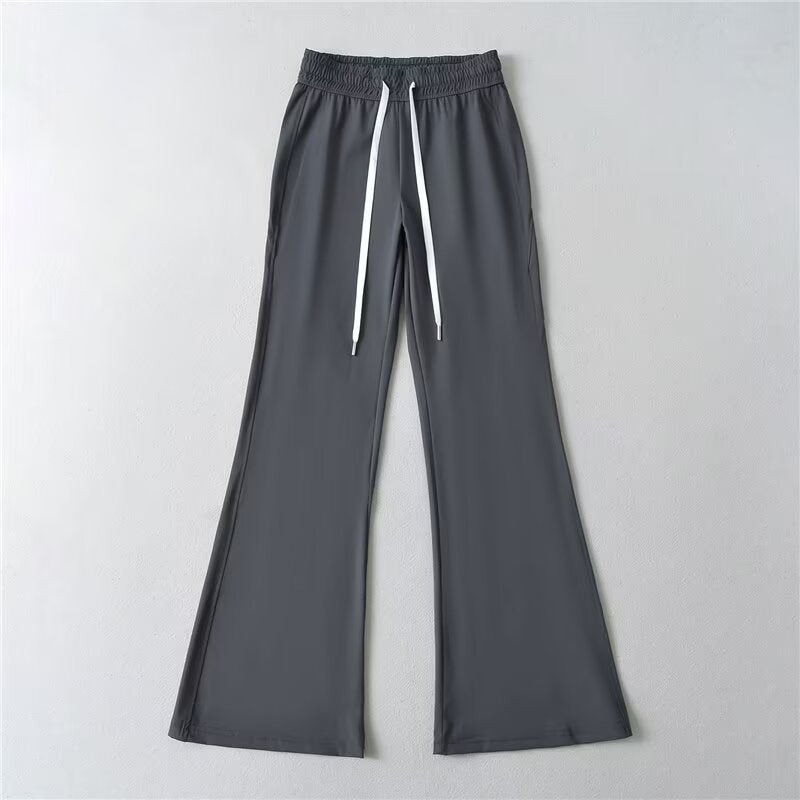 Damen Sportliche Flared-Hose mit elastischem Bund und praktischen Taschen Drune