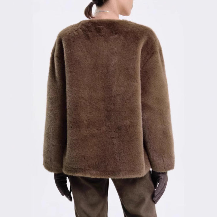Damen kuschelige Steppjacke mit taillierbarem Design und elegantem Gürtel Drune