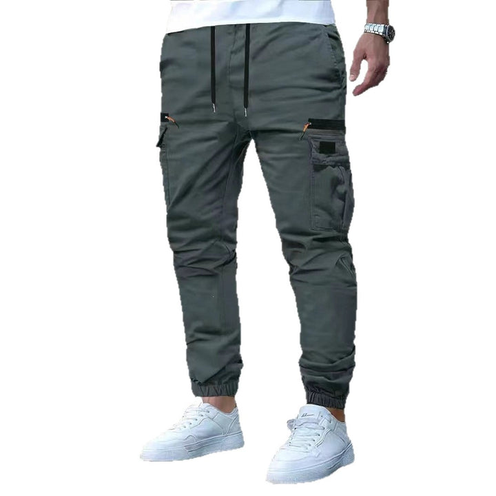 Herren Tapered Cargo-Jogginghose mit Tunnelzugbund, Reißverschlusstaschen & elastischen Bündchen Drune