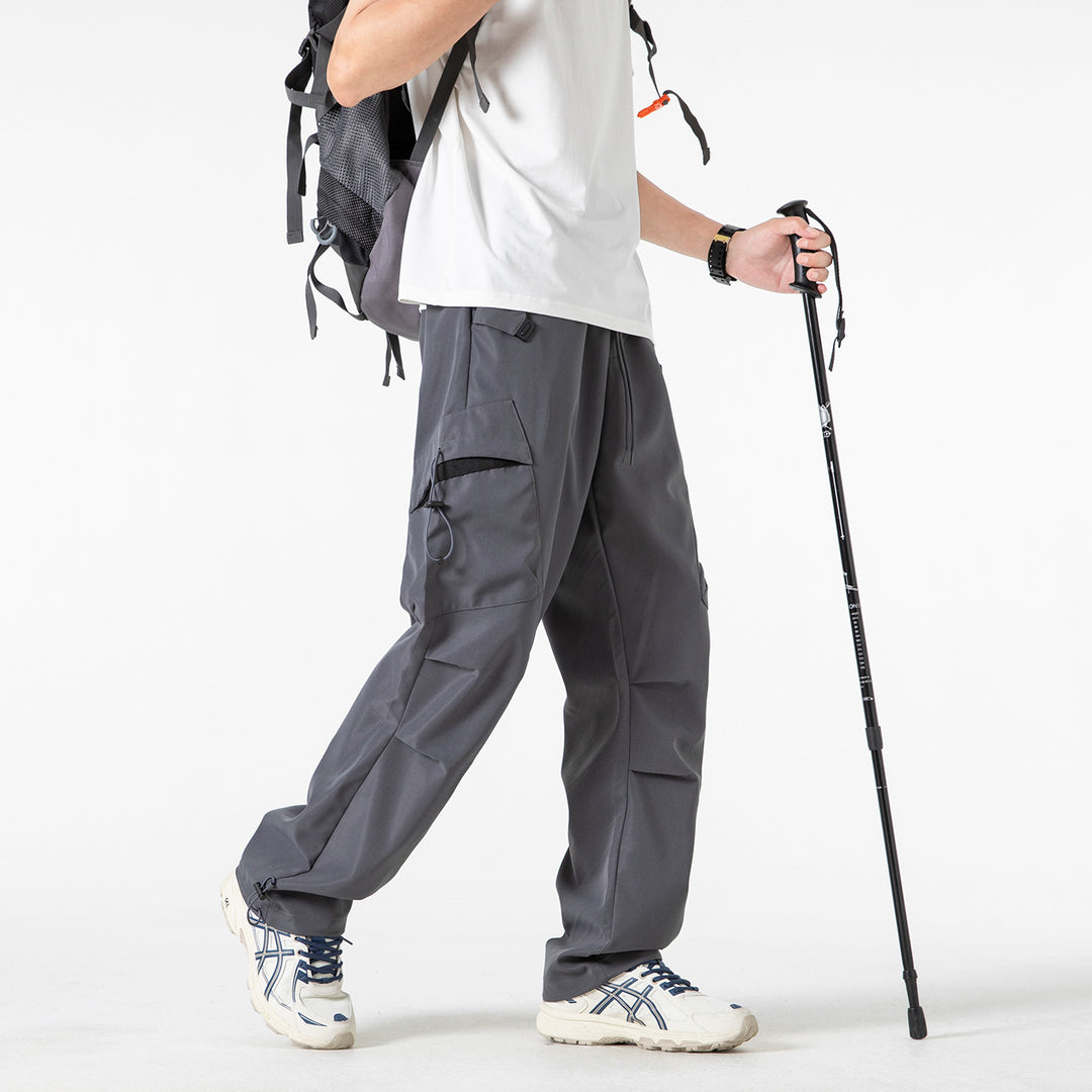 Herren Oversized Cargo‑Hose mit Tunnelzugbund, multifunktionalen Klapp‑ und Beintaschen sowie verstellbaren Kordelabschlüssen Drune