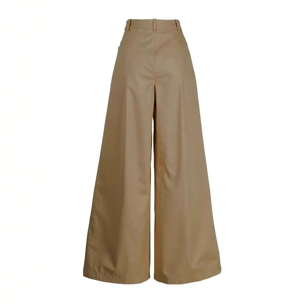Damen Hoch geschnittene Palazzo-Hose mit eleganten Falten und formschöner Passform Drune