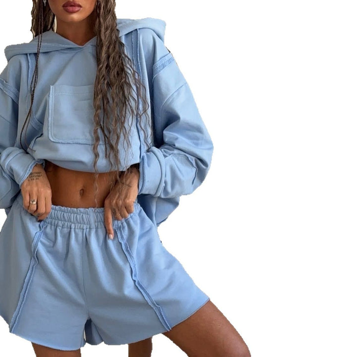 Damen Urbaner Oversized Hoodie und Shorts-Set Drune