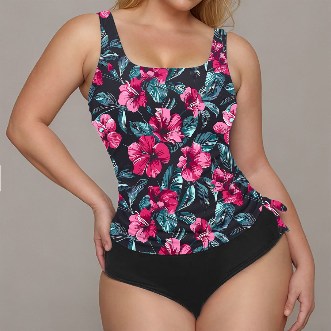 Damen Sportlicher Badeanzug mit floralem Design Drune