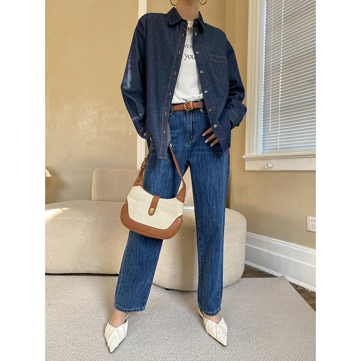Damen lässige Denim-Überjacke Drune