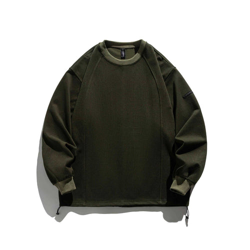 Herren Rippsweatshirt mit Tunnelzug und Raglanärmeln Drune