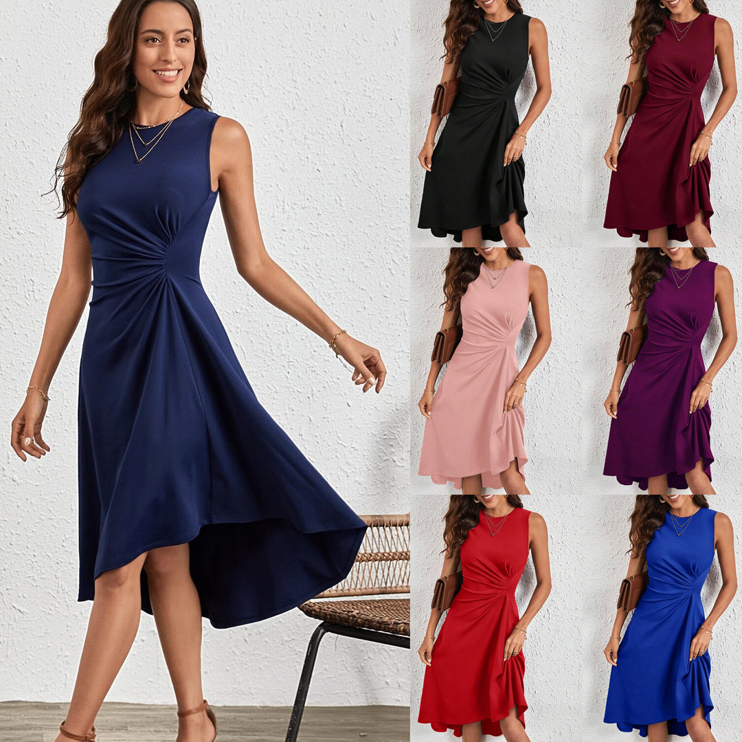 Damen Midi-Kleid mit asymmetrischem Schnitt und schmeichelnder Drapierung Drune