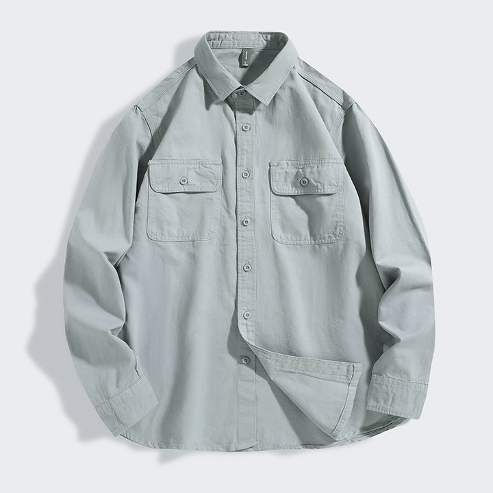 Herren Overshirt aus Baumwoll‑Twill mit Pattentaschen und Relaxed‑Fit Drune