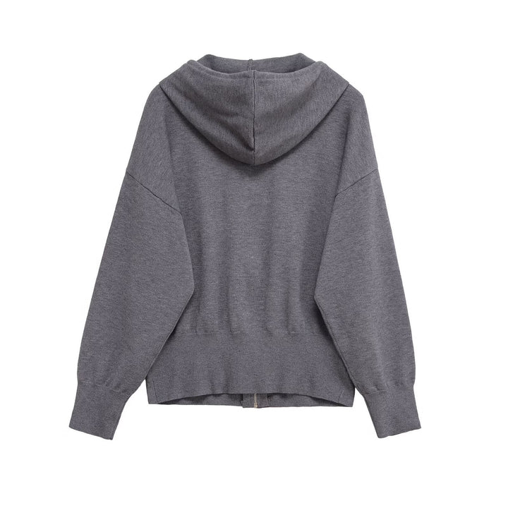 Damen lässige Kapuzenjacke mit Reißverschluss Drune