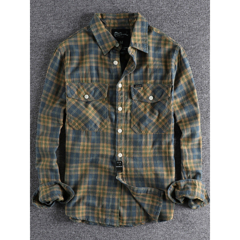 Herren Karo-Flanell-Hemd mit Brusttaschen und legerer Relaxed‑Passform Drune