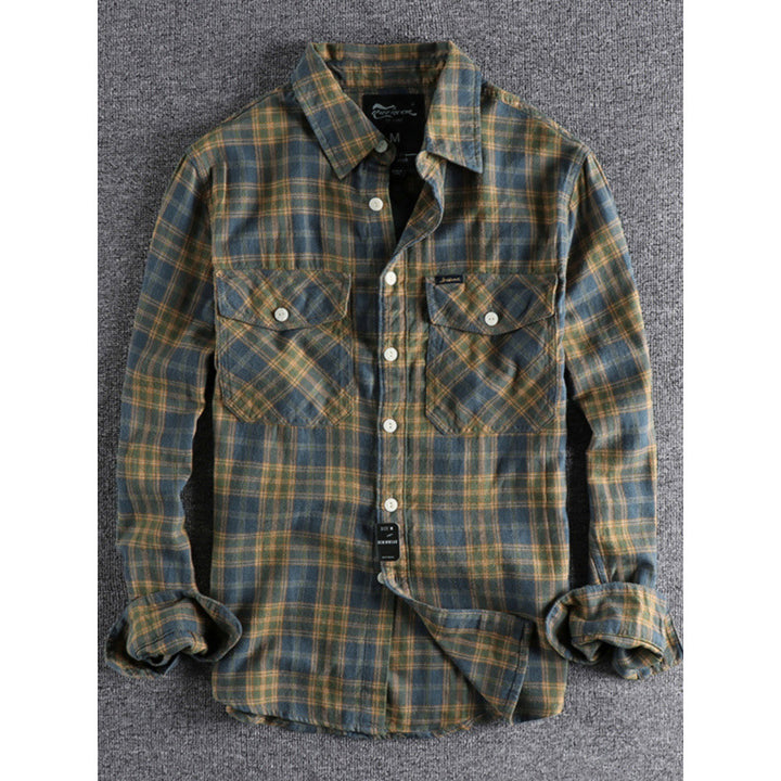 Herren Karo-Flanell-Hemd mit Brusttaschen und legerer Relaxed‑Passform Drune