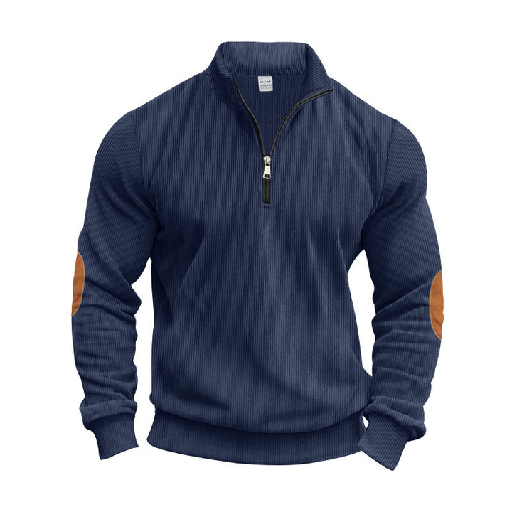 Herren Sportlicher Pullover mit Stehkragen und Reißverschluss Drune