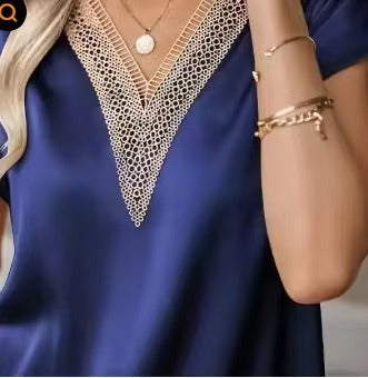 Damen Bluse mit elegantem Spitzenbesatz Drune