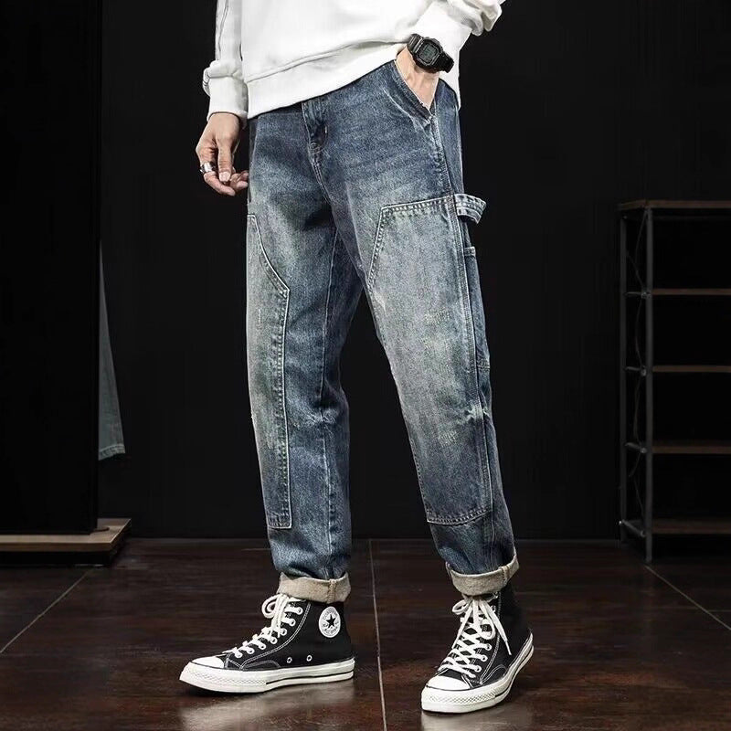 Herren Lässige Denim Cargo-Hose Drune
