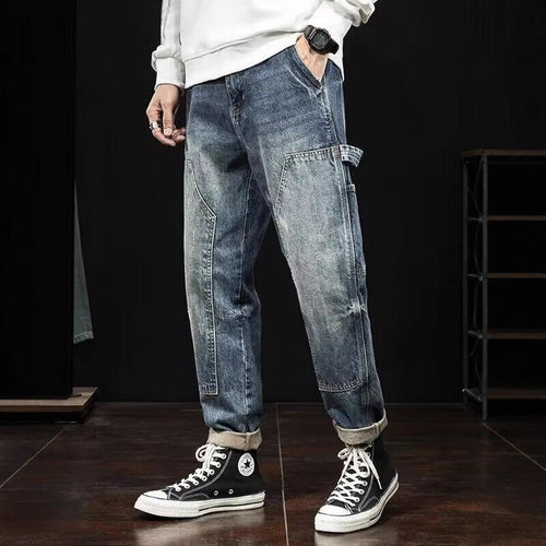 Herren Lässige Denim Cargo-Hose Drune