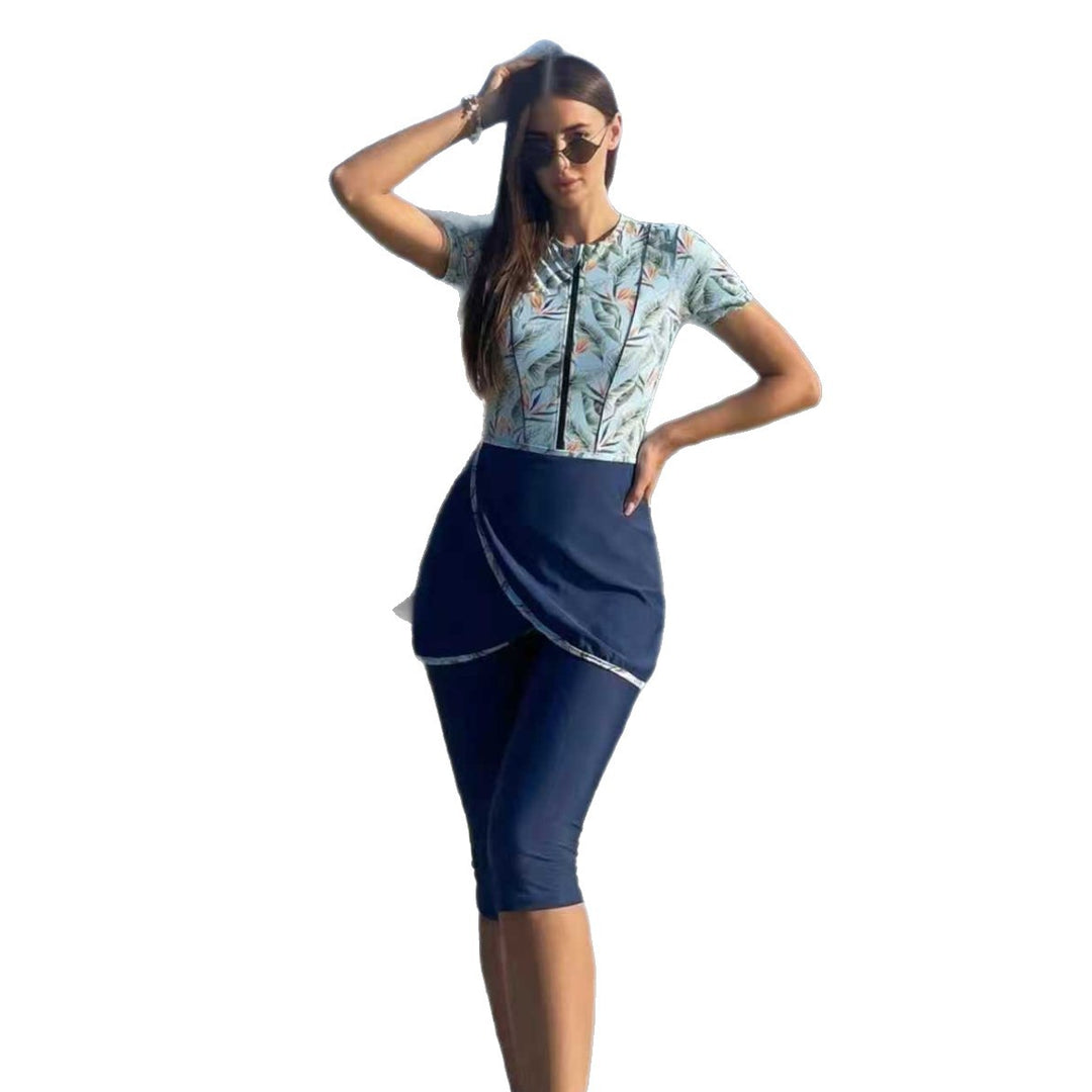 Damen Modischer UV-Schutz-Schwimmanzug mit asymmetrischem Schnitt Drune