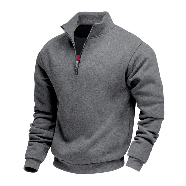 Herren Sweatpullover mit halbem Reißverschluss und atmungsaktiver Struktur Drune