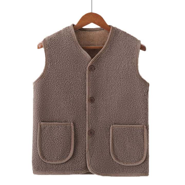 Damen Kuschelige Weste aus Teddyfleece Drune