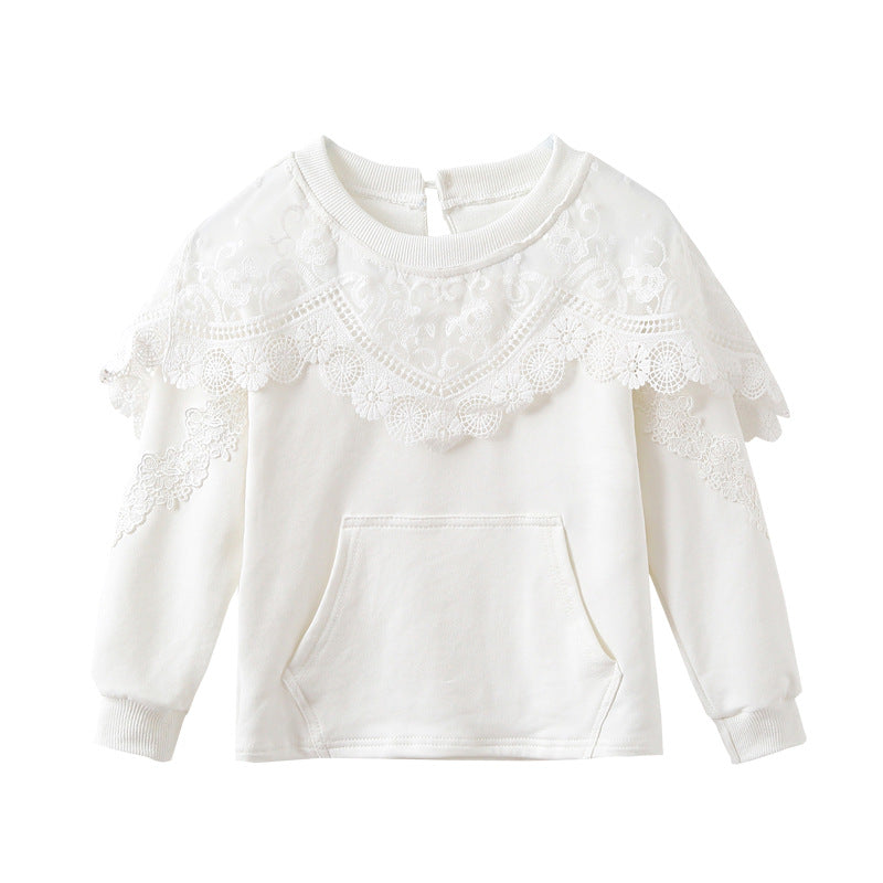 Damen Sweatshirt mit verlunter Spitze Drune