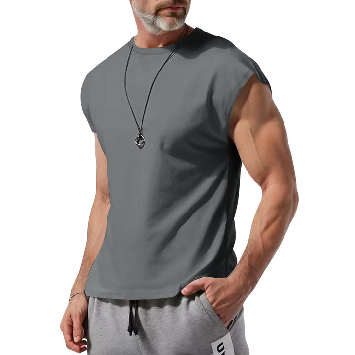 Herren nan athletisches abgeschnittenes Tanktop mit breiten Armöffnungen und Rundhalsausschnitt Drune