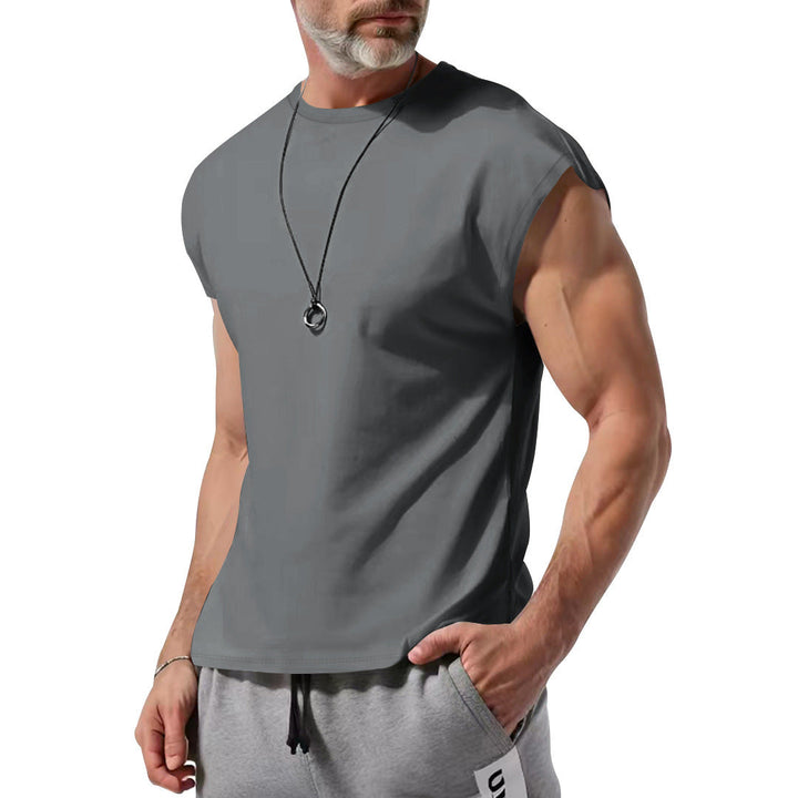 Herren schickes ärmelloses T-Shirt aus atmungsaktivem Baumwollmix Drune