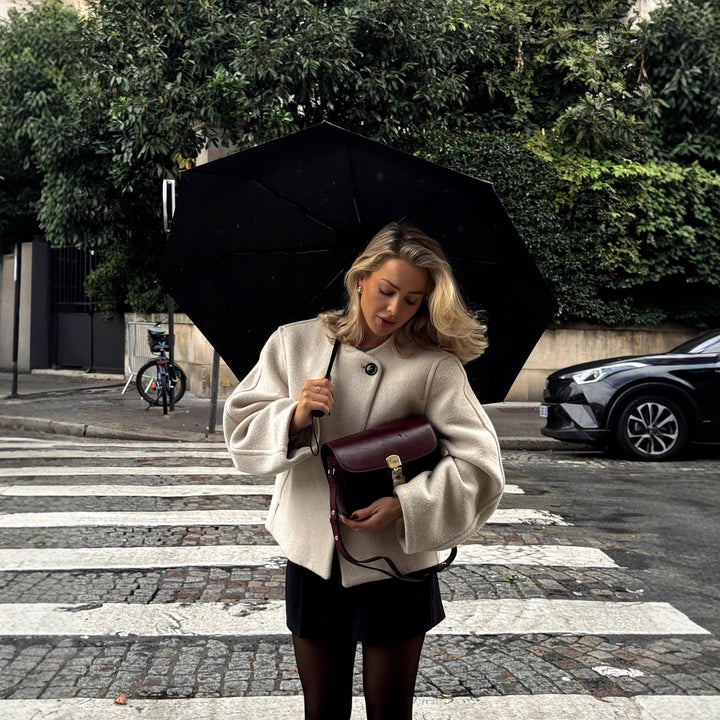 Damen elegante Kurzjacke im minimalistischen Design mit praktischem Knopf Drune