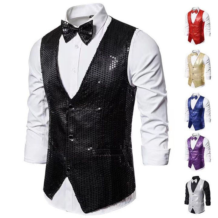 Herren eleganter Anzug mit glitzernden Pailletten und idealem Slim-Fit Drune