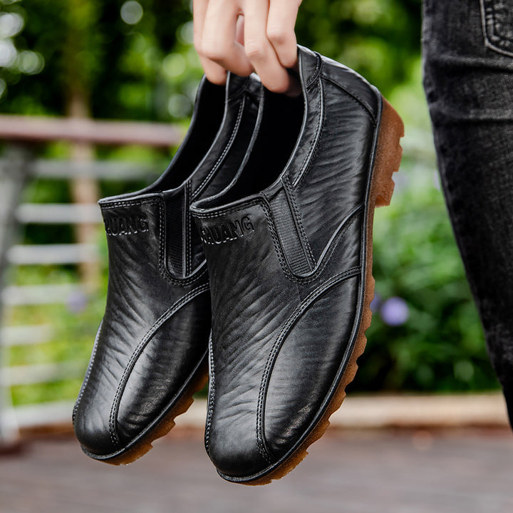 Herren Elegante Slip-On Business-Halbschuhe mit elastischen Einsätzen und rutschfester Profilsohle Drune