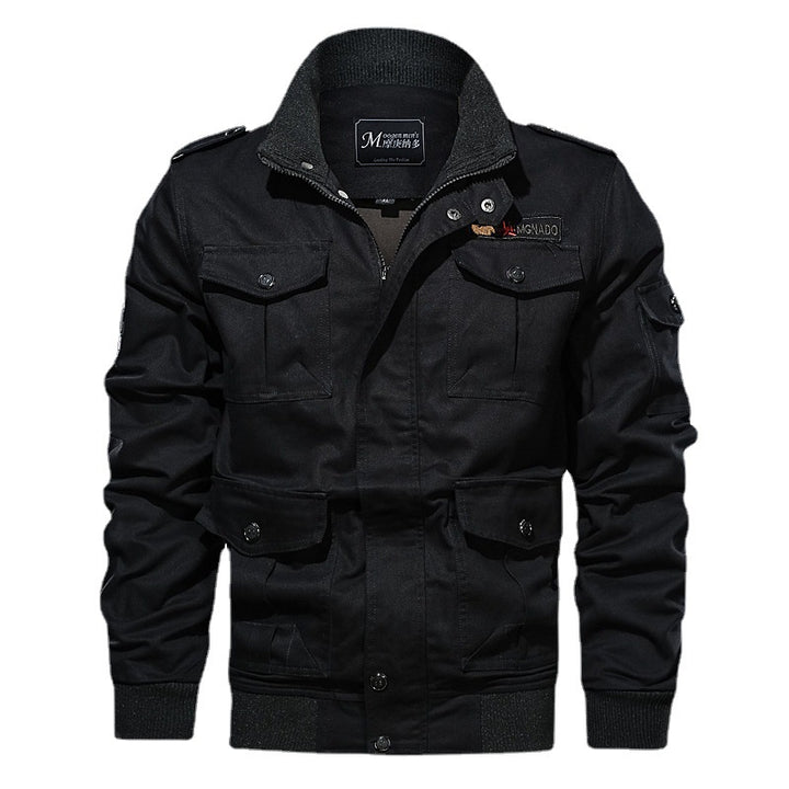 Herren Robust-Canvas Fliegerblouson mit Utility‑Taschen und Strickbündchen Drune