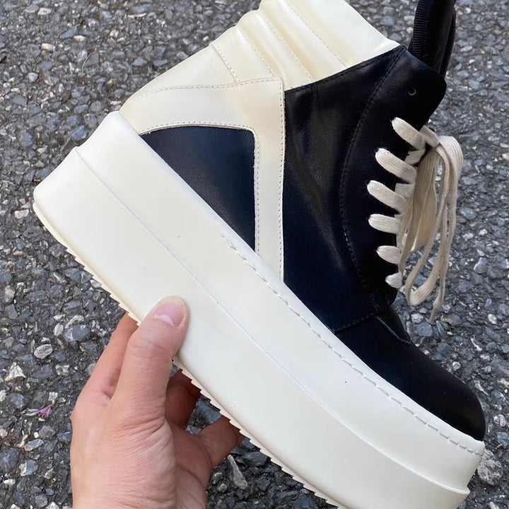 Damen Plateau-High-Top Sneaker-Stiefel mit gepolstertem Schaft und extrahoher Gummisohle Drune