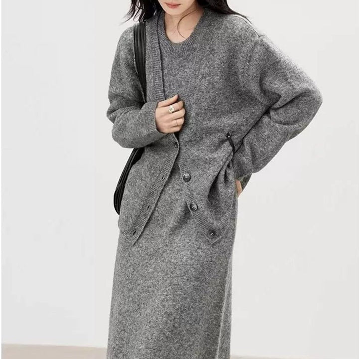 Damen Strickkleid mit lässiger Knopfleiste Drune