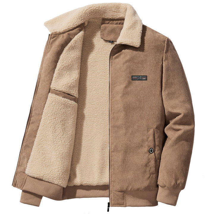 Herren Gemütliche und stylishe Cordjacke mit Fleece-Futter Drune