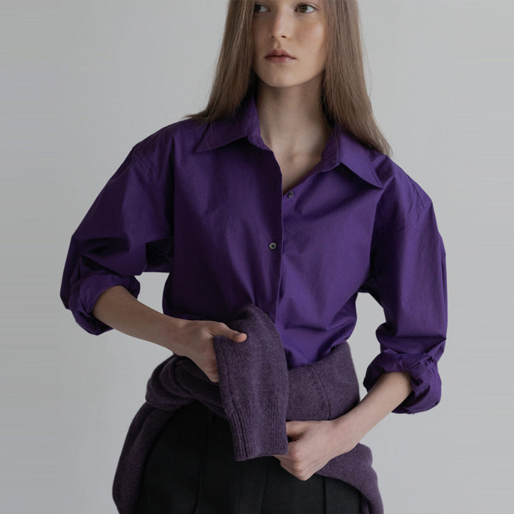 Damen Elegante Hemdbluse mit oversized Schnitt und modernen Details Drune