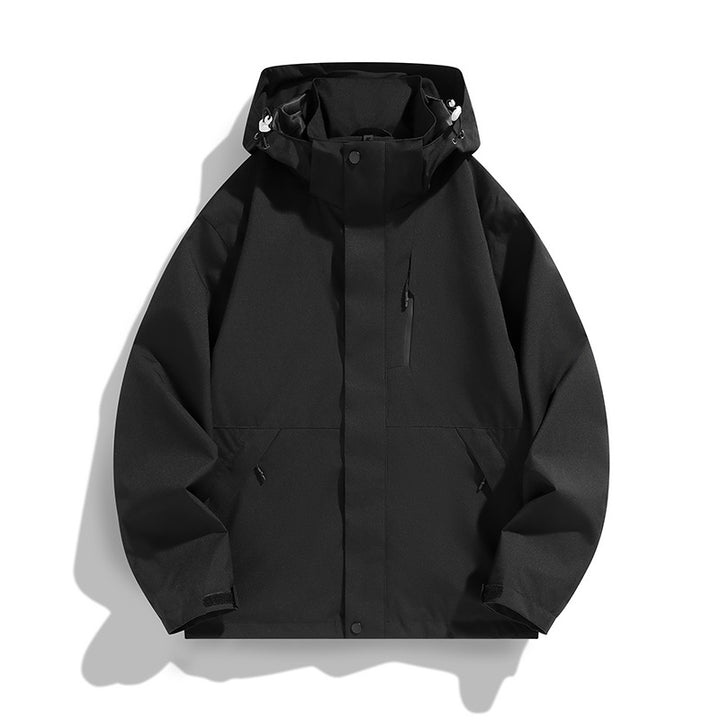Damen Oversize Softshell-Kapuzenjacke mit Drop-Shoulder, verdeckten Reißverschlüssen und Kordelzug Drune
