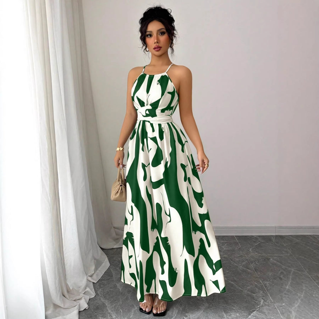Damen Maxikleid mit modernen Animal-Prints Drune