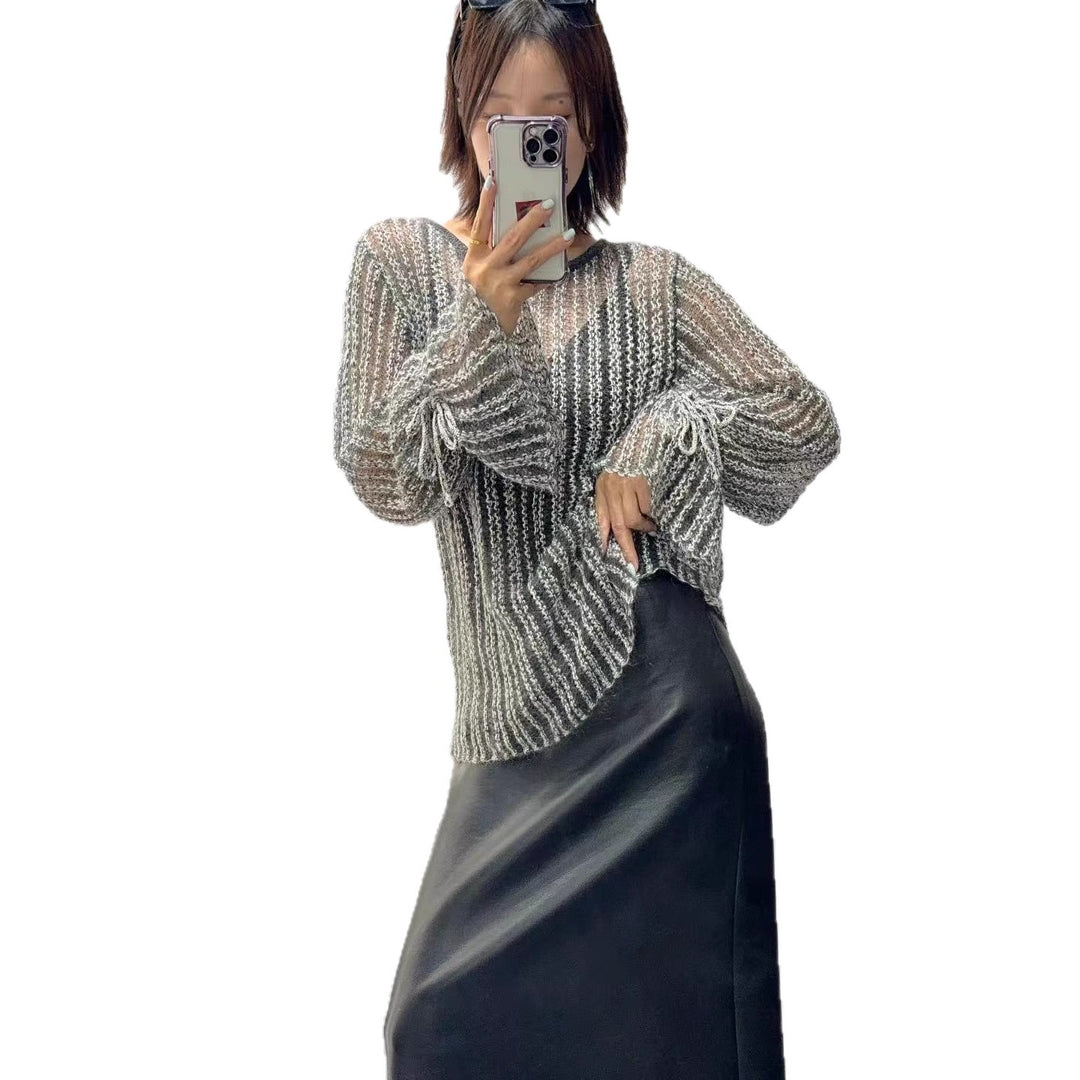 Damen Eleganter transparenter Pullover Drune