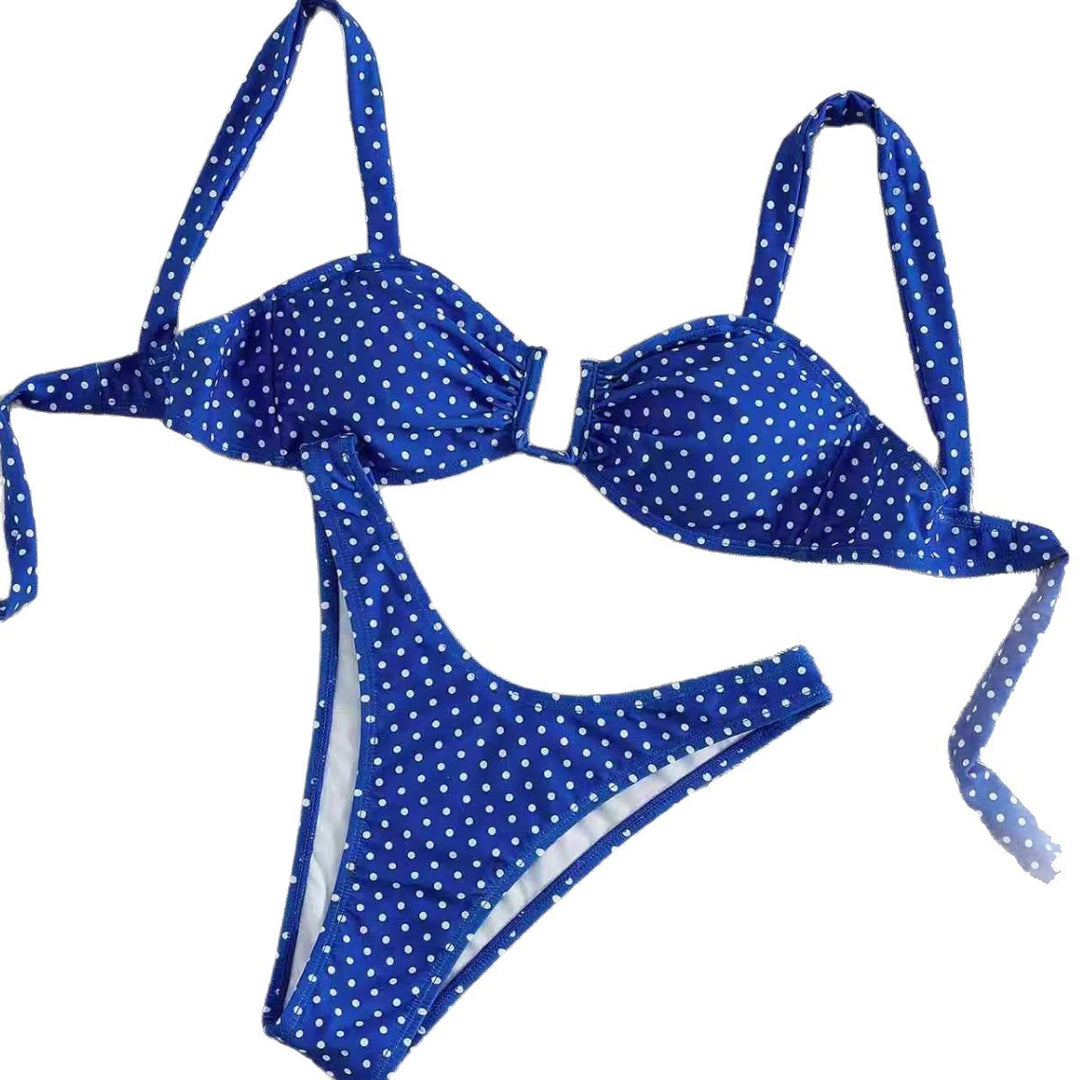 Damen Bikini mit gepolstertem Oberteil und verspieltem Punktedesign Drune