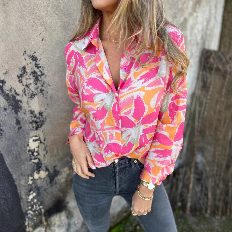 Damen Bluse mit floralen Mustern Drune