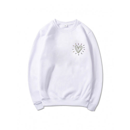 Damen Bequemer Sweatshirt mit Herzmotiv Drune