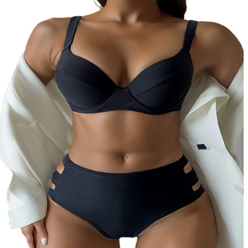 Damen Hochgeschnittener Bikini mit eleganten Cut-Out-Details Drune
