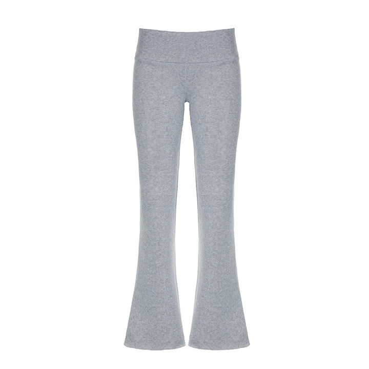 Damen nan weiche Highwaist Yoga-Schlaghose mit ausgestelltem Bein und Stretchbund Drune