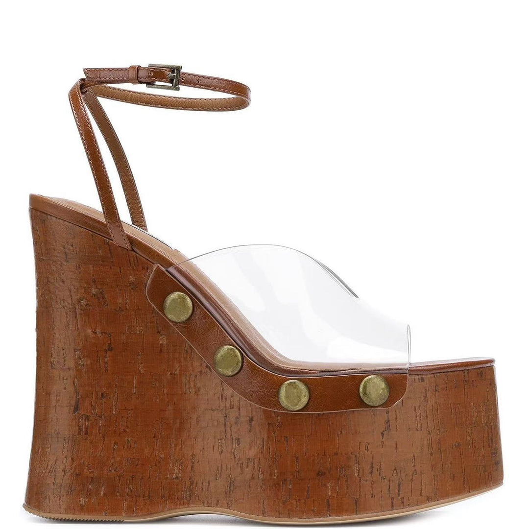 Frauen Statement Plattform Keil-Sandalen Drune