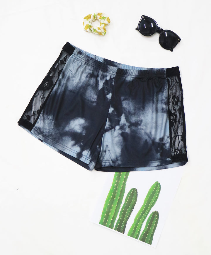 Damen lässiges Cropped T-Shirt mit Wolkenmuster Drune
