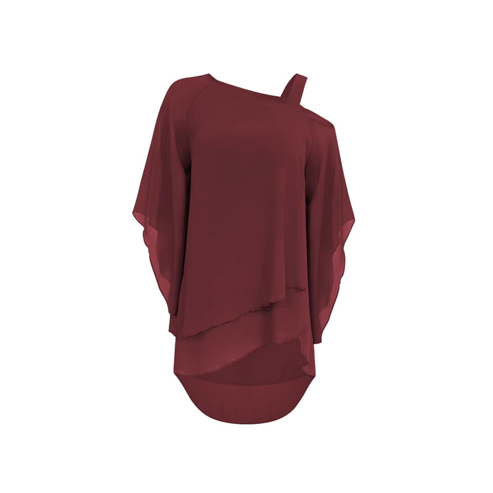 Damen Lagenbluse mit One-Shoulder-Trägern und asymmetrischem Volant-Saum Drune