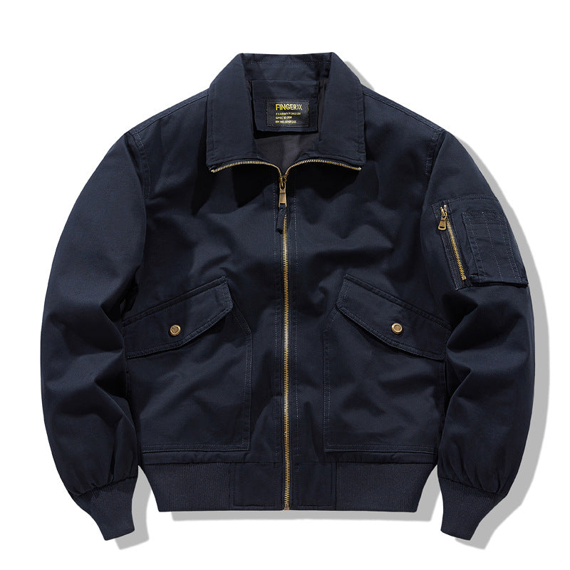 Männer's  schwergewicht utility zip jacke mit signature ärmel zip tasche und klappen cargo taschen Drune