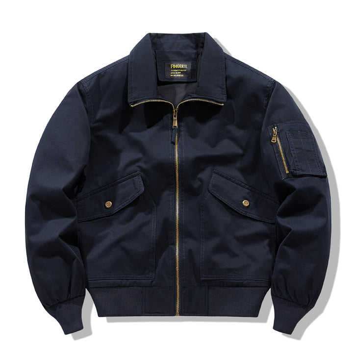Männer's  schwergewicht utility zip jacke mit signature ärmel zip tasche und klappen cargo taschen Drune