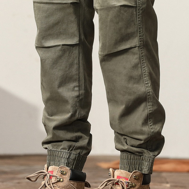 Herren Cargo-Joggerhose mit Kordelzug, Mehrfachtaschen & elastischen Bündchen Drune